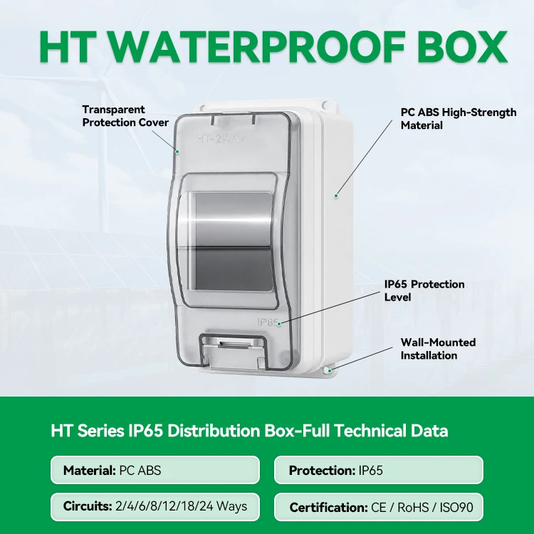 HT Series Junction Box 2 WAY PC Plastic Outdoor Electrical IP65 Waterproof Distribution Box switch box