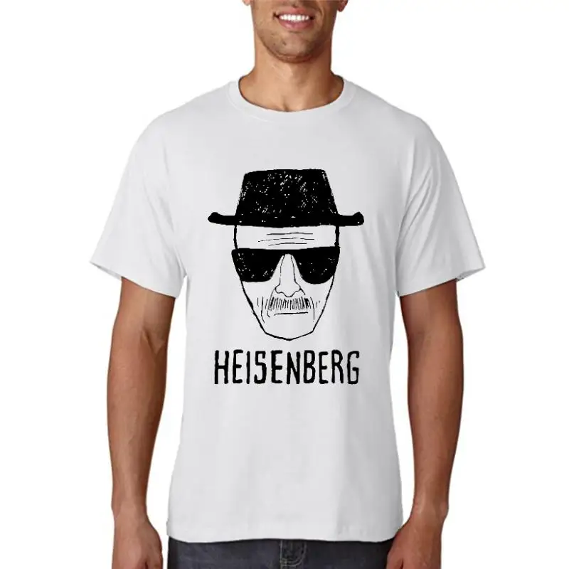 Men Fashion Casual Top Quality short sleeve 100% cotton loose heisenberg printedTshirt casual mens tshirt cool men tshirt