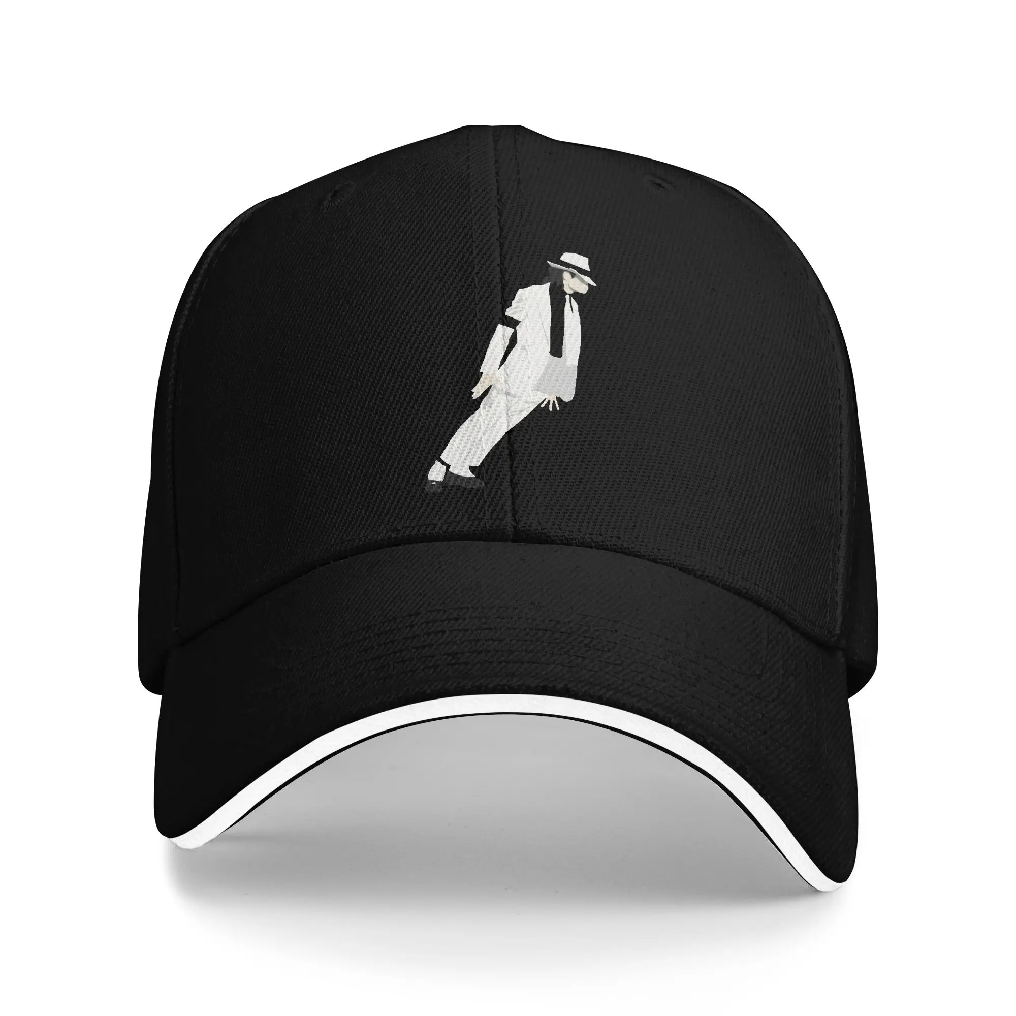 MJ king of pop Smooth Criminal Sandwich Caps Men Women  Baseball Caps Sandwich Hat Adjustable Polyester Racing Cap Autumn Caps