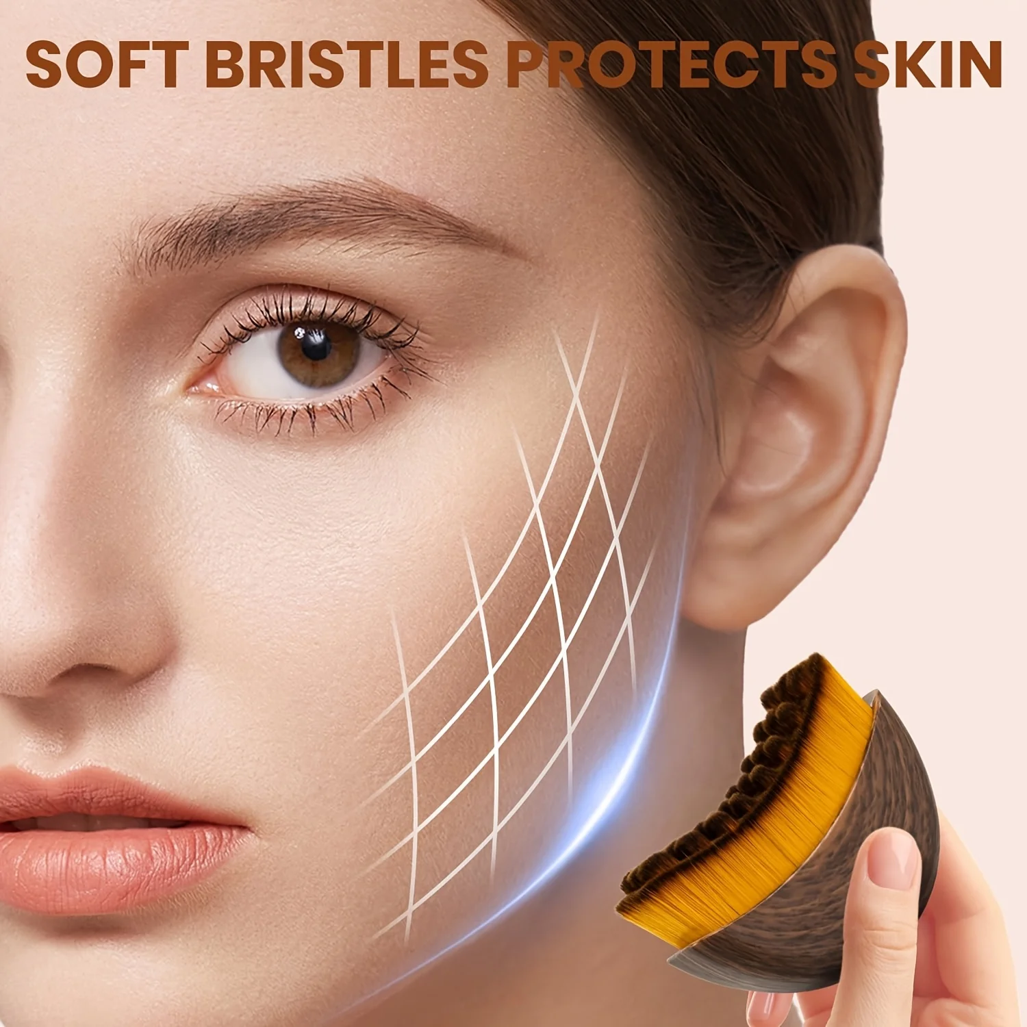 Kontur-Lymphmassagebürste - Gesichts- und Halsformungswerkzeug mit Weicher Bürste, Tragbare Lymphdrainage-Bürste