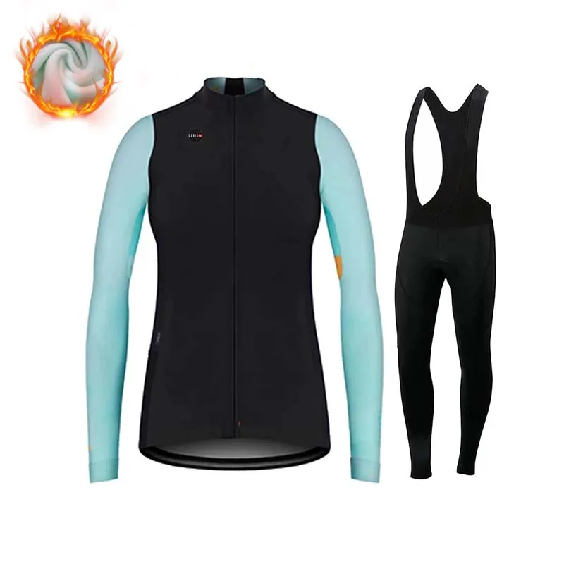 Winter Cycling Jersey Set for Women, Cycling Clothes, MTB Bicycle Clothing, Keep Warm, Mountain Bike Suit, 2023