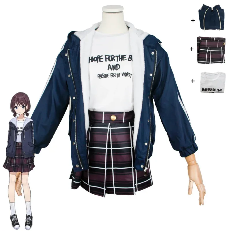 أنيمي الفتيات الفرقة صرخة Iseri نينا تأثيري حلي Togenashi Togeari Togetoge معطف الشتاء تنورة شعر مستعار امرأة Kawaii عيد الميلاد البدلة ؛ 2' #2