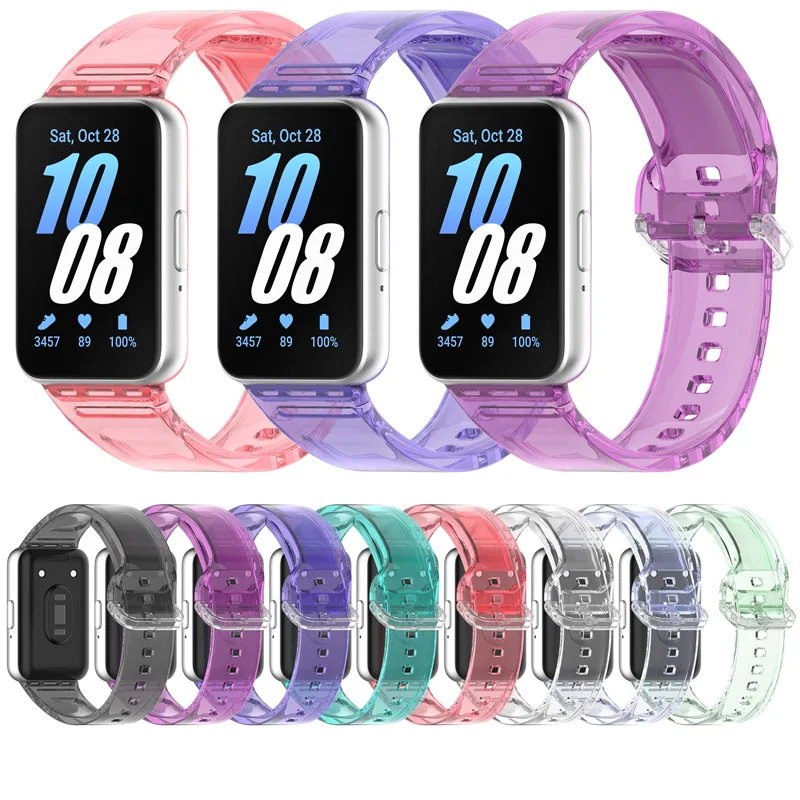 

Ремешок для часов для Samsung Fit3 SM-R39, прозрачный сменный цвет, светильник на запястье под солнечным светом, силиконовый ремешок для браслета, замена