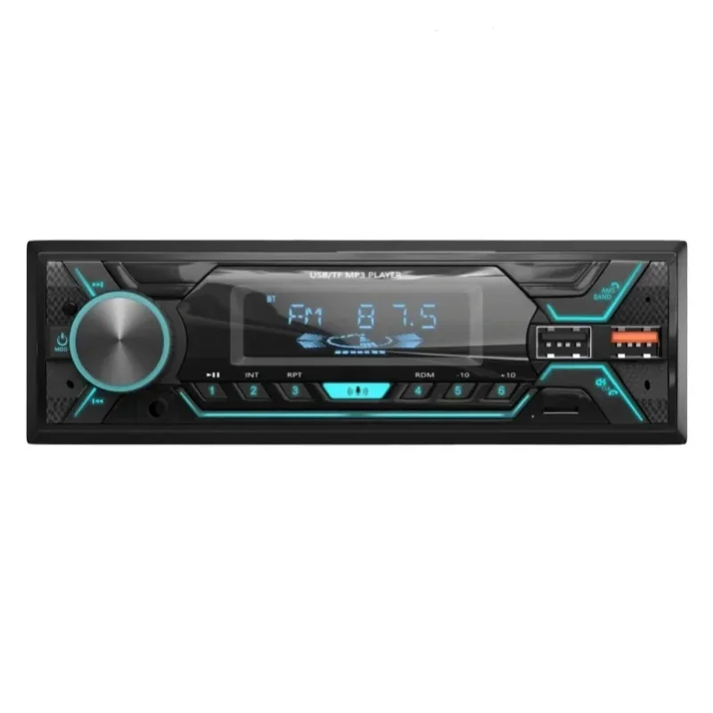 MOPECT Universal 1 DIN Autoradio MP3-Player Bluetooth Freisprecheinrichtung FM-Empfänger, USB TF AUX 7-Farben-LED-Autoradio-Audioplayer