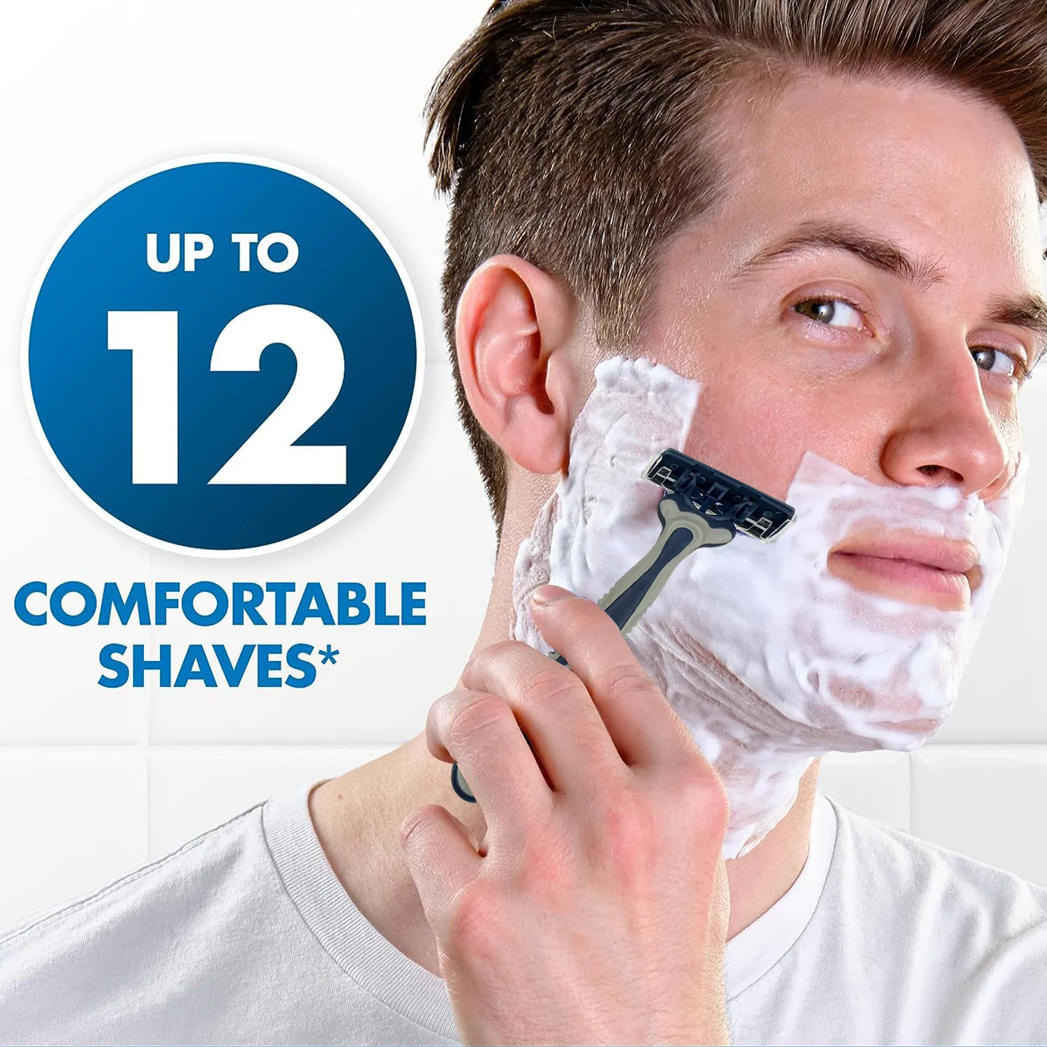 

Men's Disposable Razors, 3-Blade Razors with Lubricating Strip and Pivoting Head, 6 count Per Packages,Man Beard Shaver Trimmers