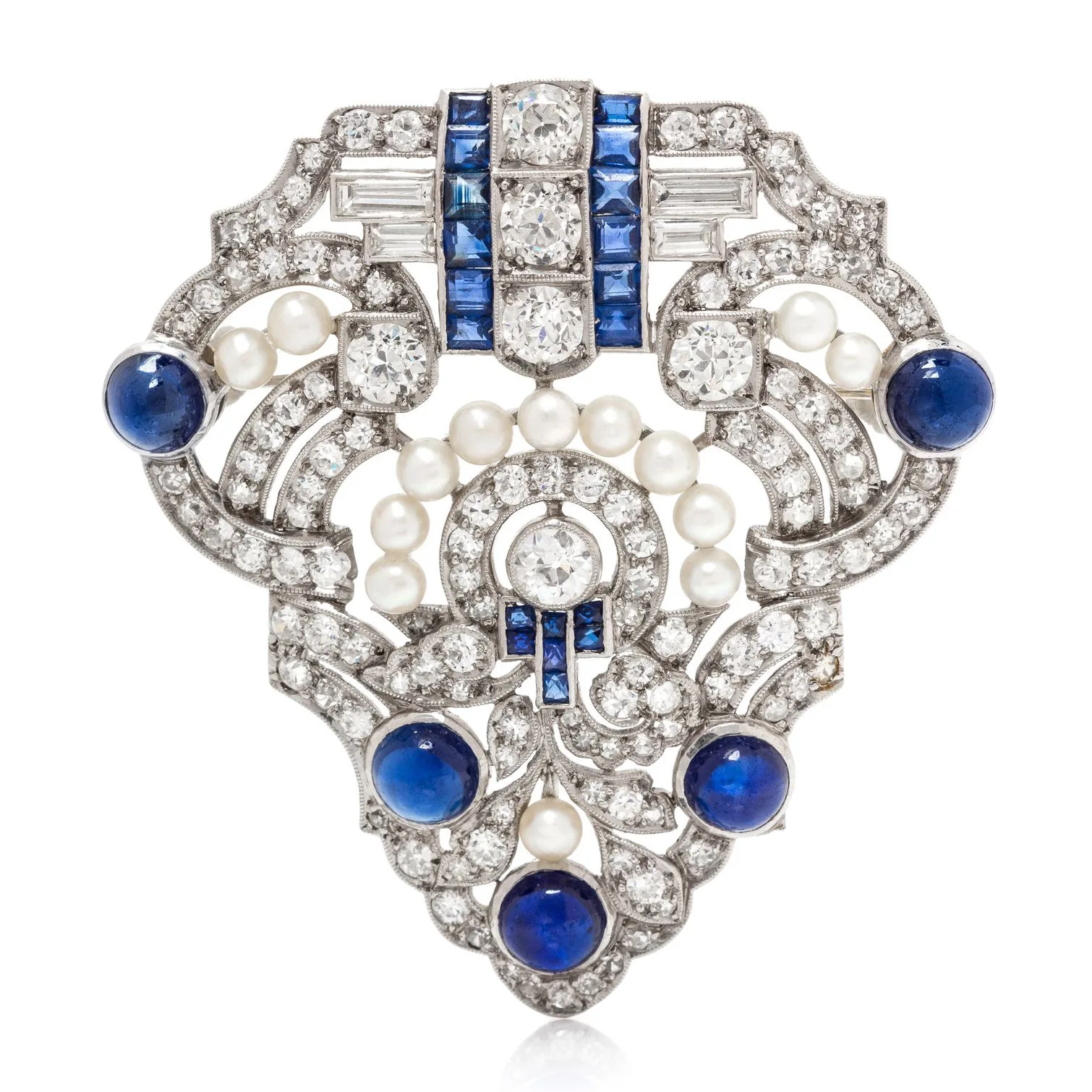 

New S925 Silver High Carbon Diamond Bead Royal Blue Decorative Antique Jewelry Girl's Brooch Wedding Jewelry