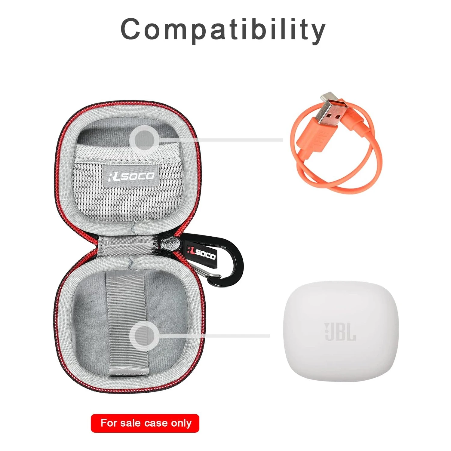 حافظة واقية لـ JBL Live Pro TWS 2/Vibe Flex/Wave Flex/JBL Live Free 2 True Adaptive Noise Canceling Beamforming Mics