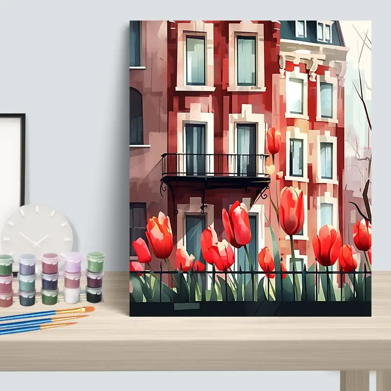 CHENISTORY Paint By Number Flowers Landscape HandPainted Art Gift DIY Pictures By Numbers Kits Drawing On Canvas Home Decor