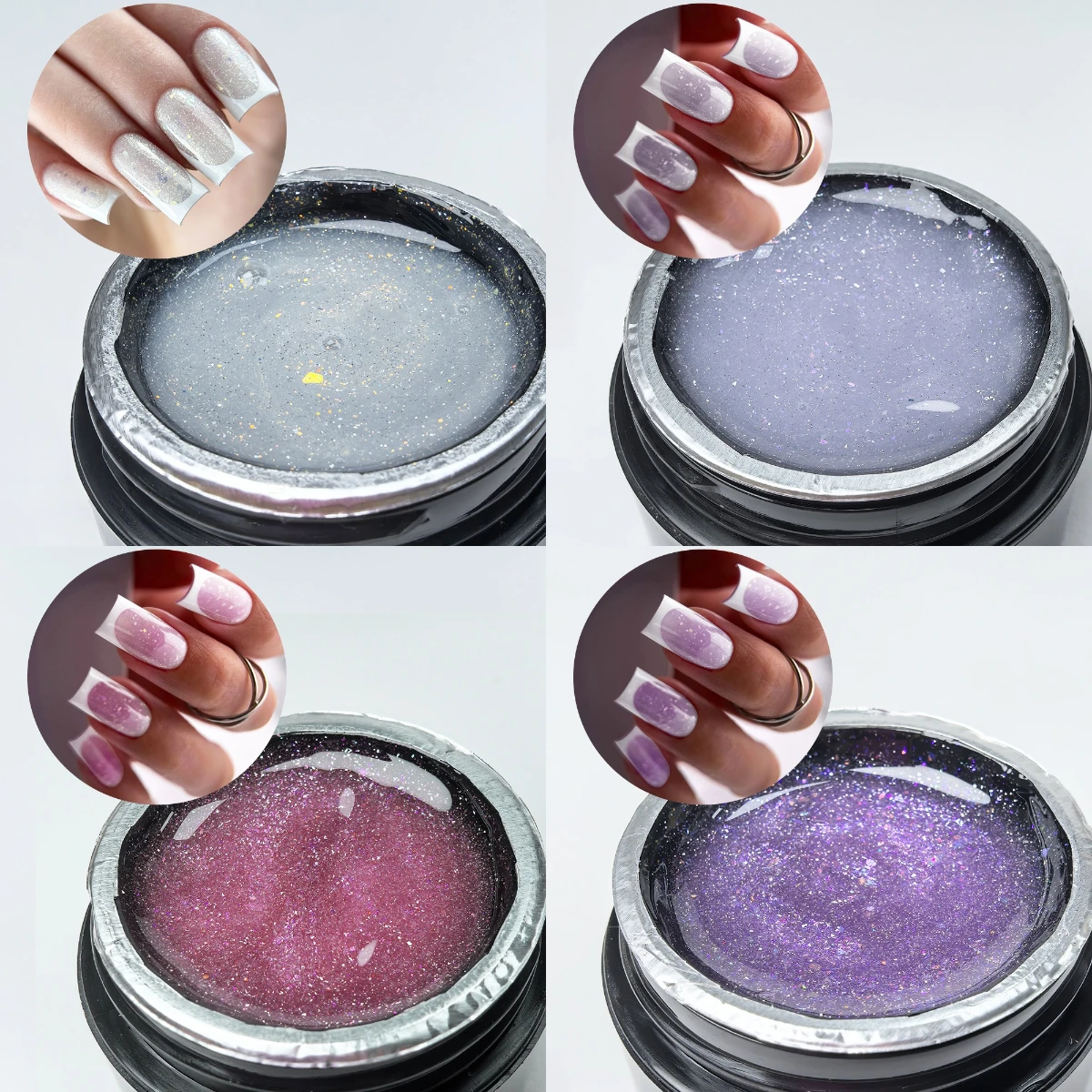 Jillnailオーダーページ Jillnails 100g Glitter Shimmer Milky Hard Gel Builder Nail for
