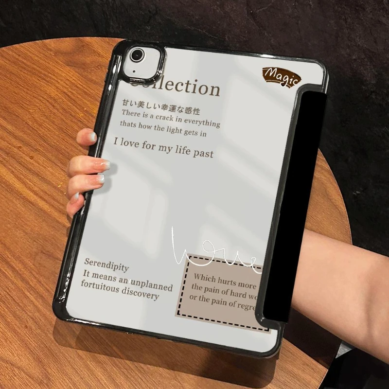 Smart Stand Case Cover for IPad Air 6 Case IPad 10th Gen Air 4/5 10.9 2020 Pro 11 IPad 10.2 Case 7/8/9th Generation Black Cover
