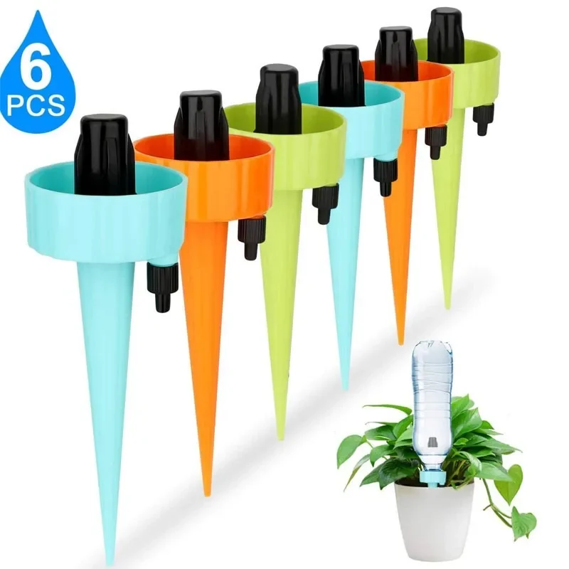 6/12pcs Self Watering Spikes for Plants Self Watering Planter Insert with Adjustable Drip Valve,Auto Plant Watering Devices