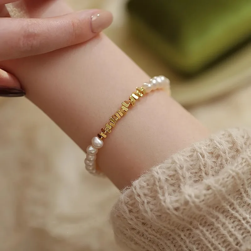 miyuki bracelet gold Handmade Stretch Charm Bracelet for Women Teen Girl Natural Pearl Summer Jewelry Gift