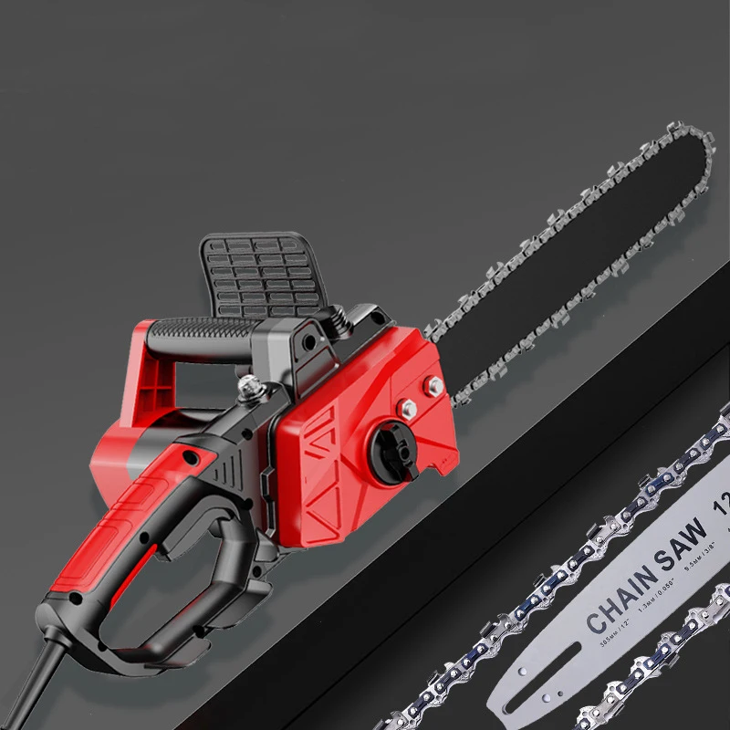 220V 전기 체인톱 가정용 목공 12인치 체인톱 1800W 강력한 절단 도구