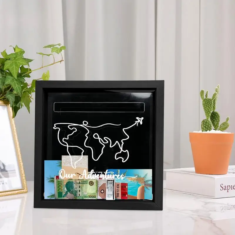 Adventure Archive Storage Box, Travel Shadow Box, Ticket Storage Box, Lembrança, Memory Display Case, Cartão Postal