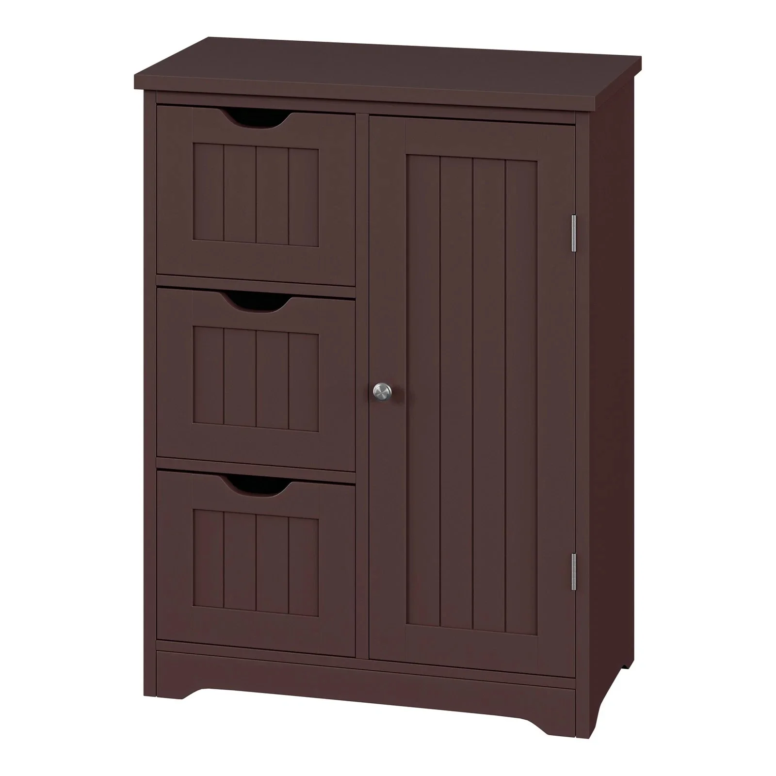 Bathroom Floor Cabinet Freestanding Storage Unitr Adjustable Shelf Cabinet Brown