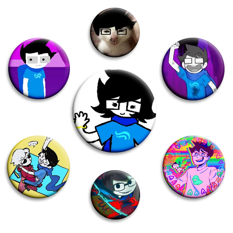 

32/50/58mm John Egbert Soft Button Pins Cartoon Anime Kawaii Brooch Creative Badge for Backpack Clothes Decoration Fashion Gifts