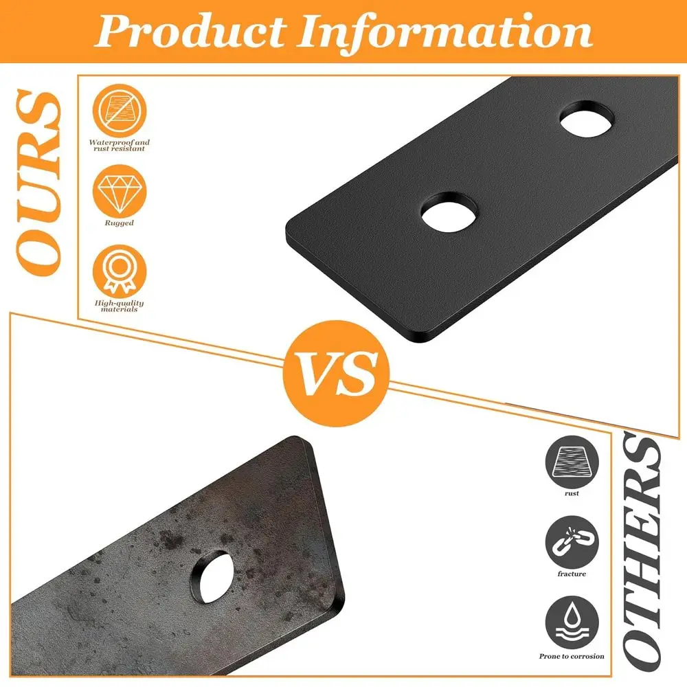 Eixos de deck de ferro fundido para serviço pesado, 32,25-51 polegadas, 51 pacotes, balaústres planos e retos com parafusos para deck de escada ao ar livre e varanda