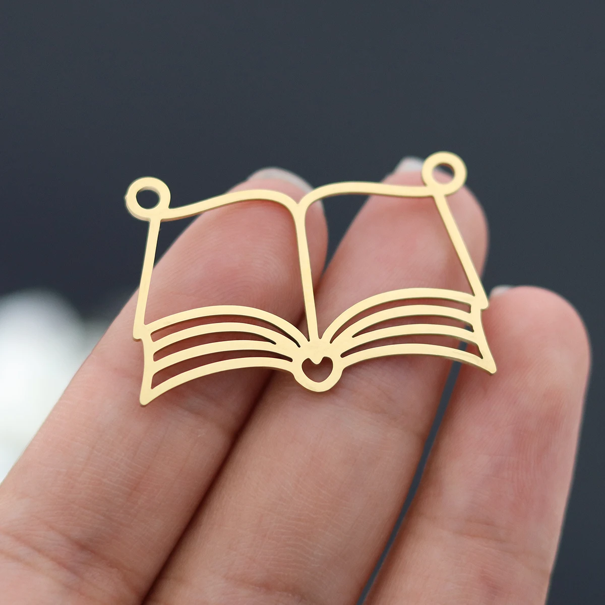 3PCS/LotBooks  Pattern Charm Pendant Necklace Gift Bookworm Favorite Books Charm Necklace Stainless Steel Charm