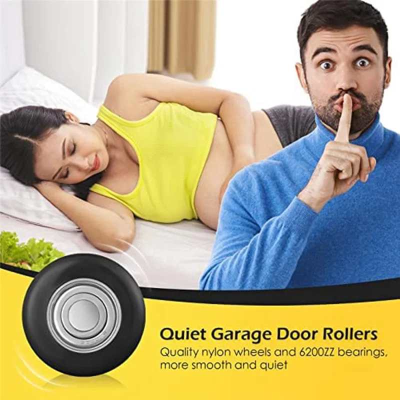 

12 шт. нейлоновый ролик для гаражных ворот 1,8 дюйма, тихие гаражные ролики, оптом 6200ZZ, детали подшипников, аксессуары для принадлежностей для гаражных ворот-ABR