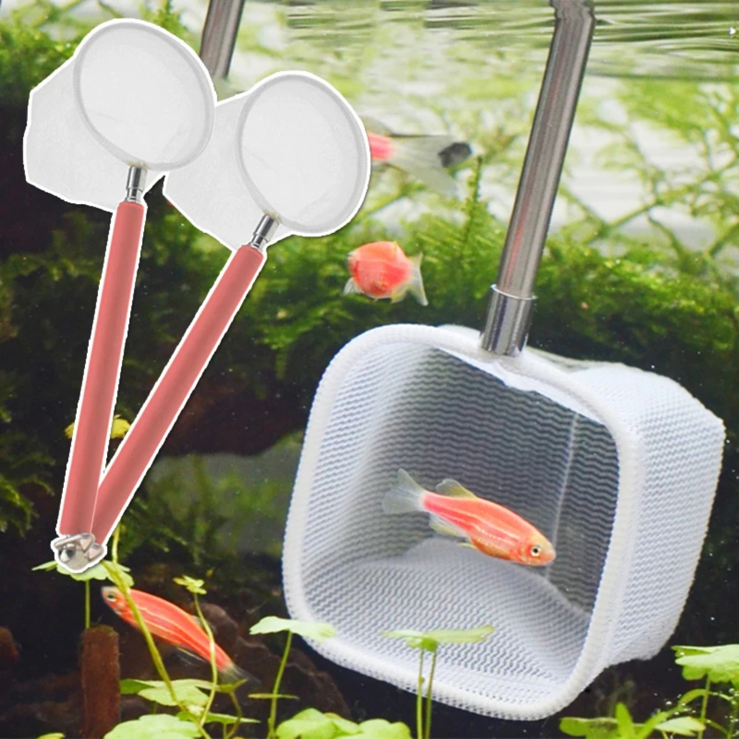 New High-Quality, Long-Lasting Stainless Steel Retractable Shrimp Catching Fishnet Pocket - Essential Tool for Cleaning Round Fi