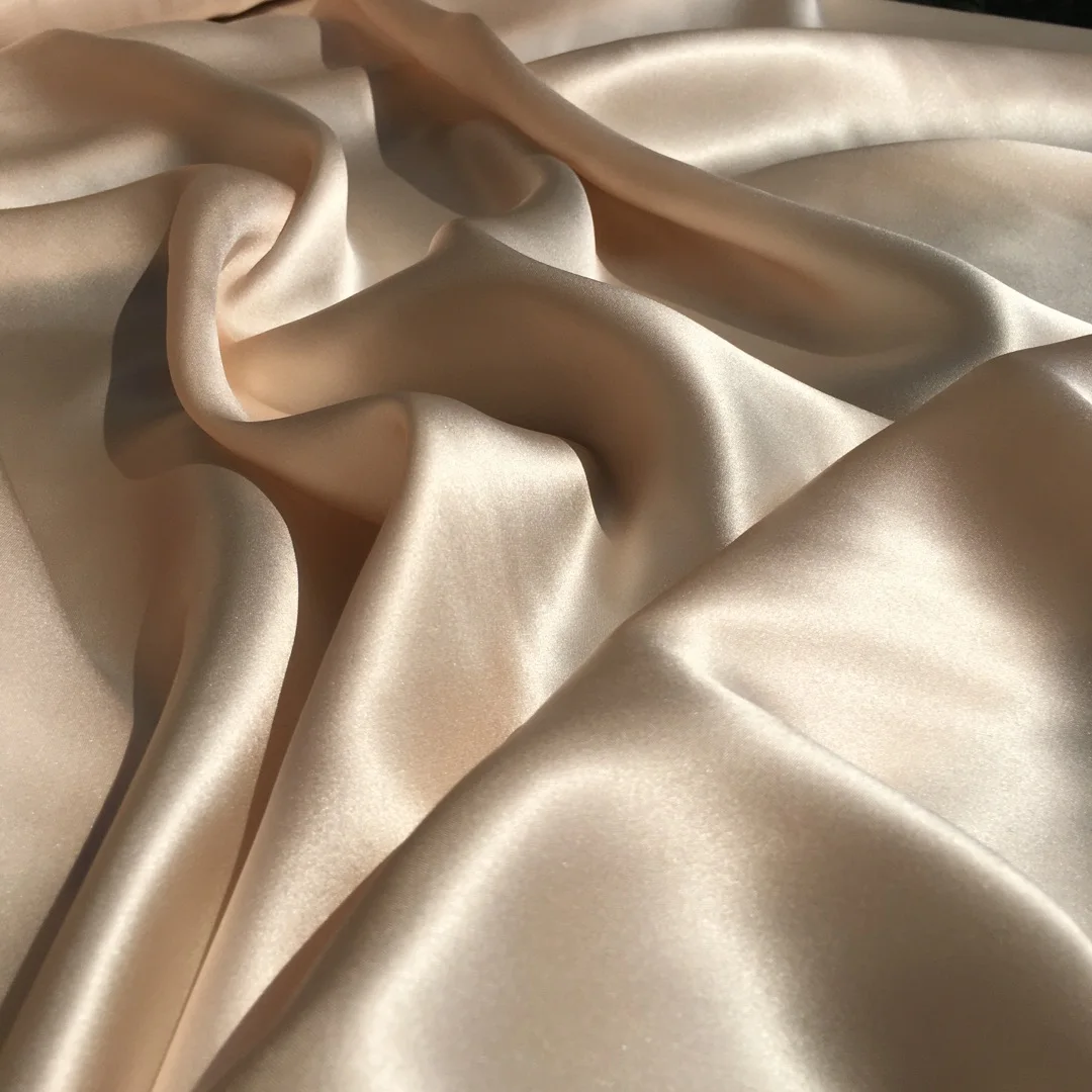 Mulberry Elastic Silk Satin Fabric for spandex Silk Dress Skirt Wholesale 16 and 19m/m