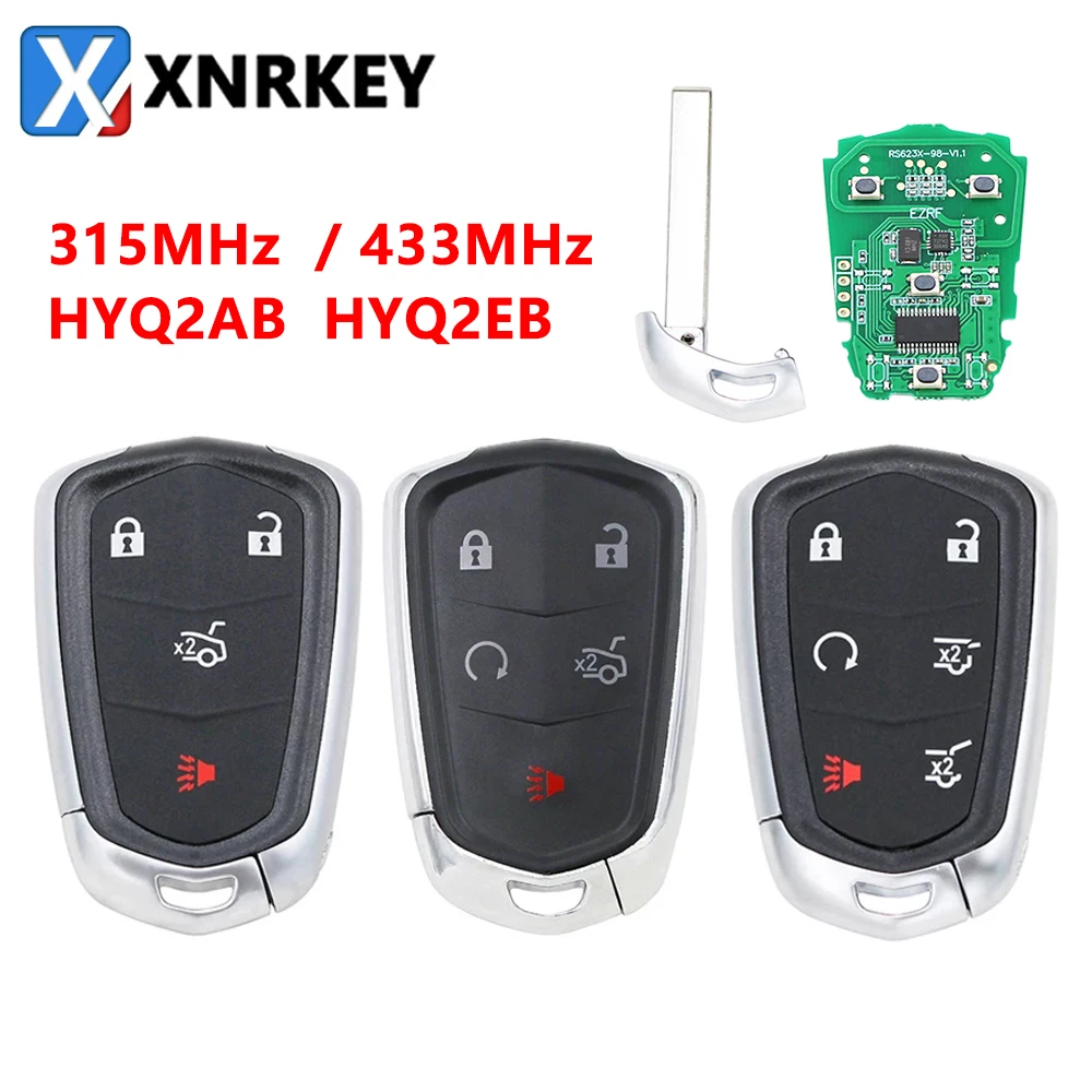 

XNRKEY Smart Remote Car Key 4/5/6Button 315Mhz HYQ2AB 433Mhz HYQ2EB for Cadillac ESCALADE / ESV XTS CTS CT6 ATS SRX XT4 XT5