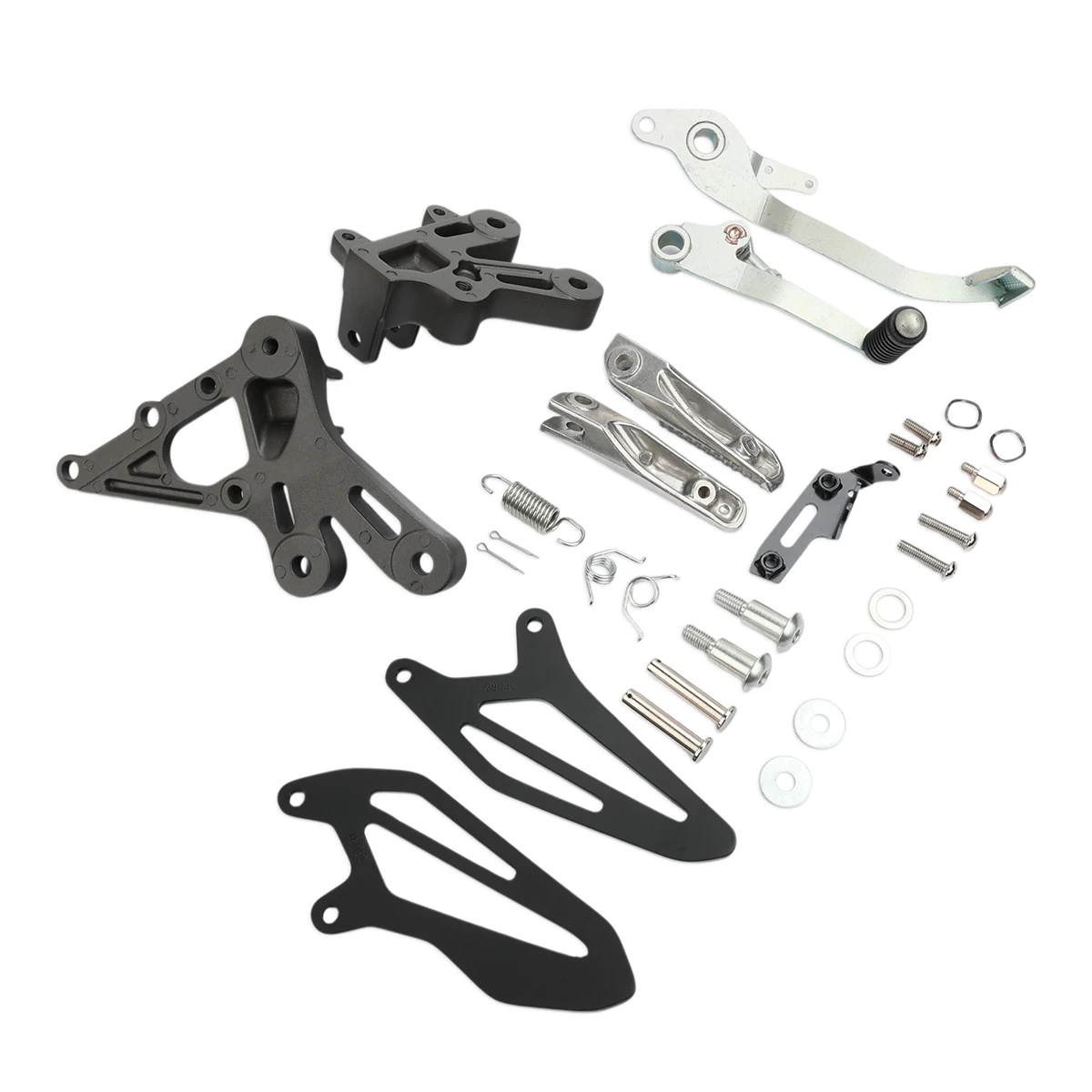 Motorcycle Accessories Front Driver Footrest Foot Pegs Silver Bracket Set For YAMAHA YZF-R7 2022 2023 2024