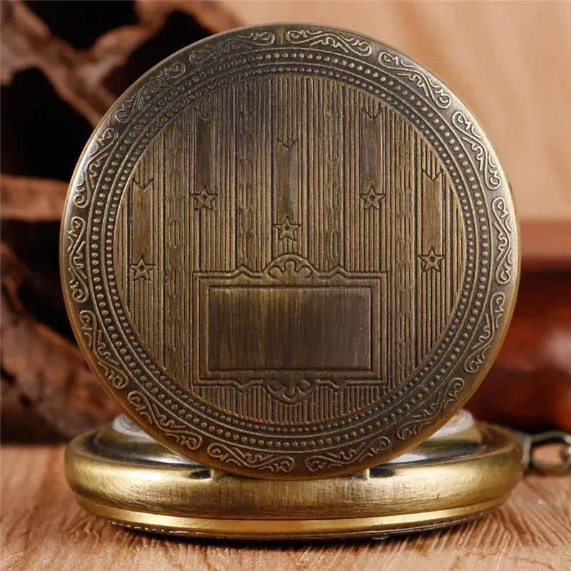البرونزية خمر نمط الرجال النساء Handwinding الميكانيكية الهيكل العظمي ساعات الجيب كامل هنتر حالة قلادة فوب سلسلة ساعة هدية relo