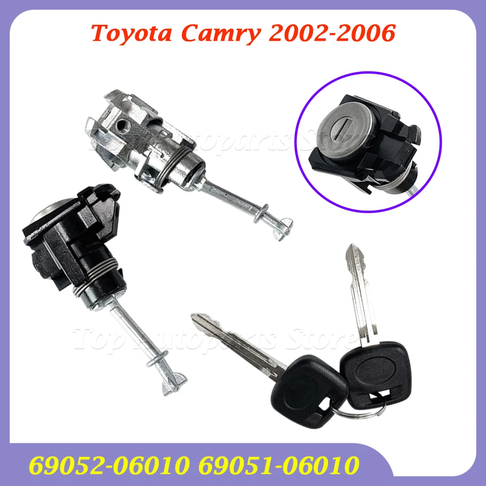 

69052-06010 69051-06010 Car Door Lock Barrel Cylinder with 2 Keys Front Left / Right For Toyota Camry 2002 2003 2004 2005 2006