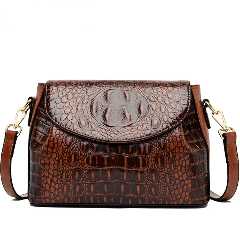 Shoulder Bags for Women Crocodile Leather Handbags Designer Vintage Alligator Satchel Retro Tote