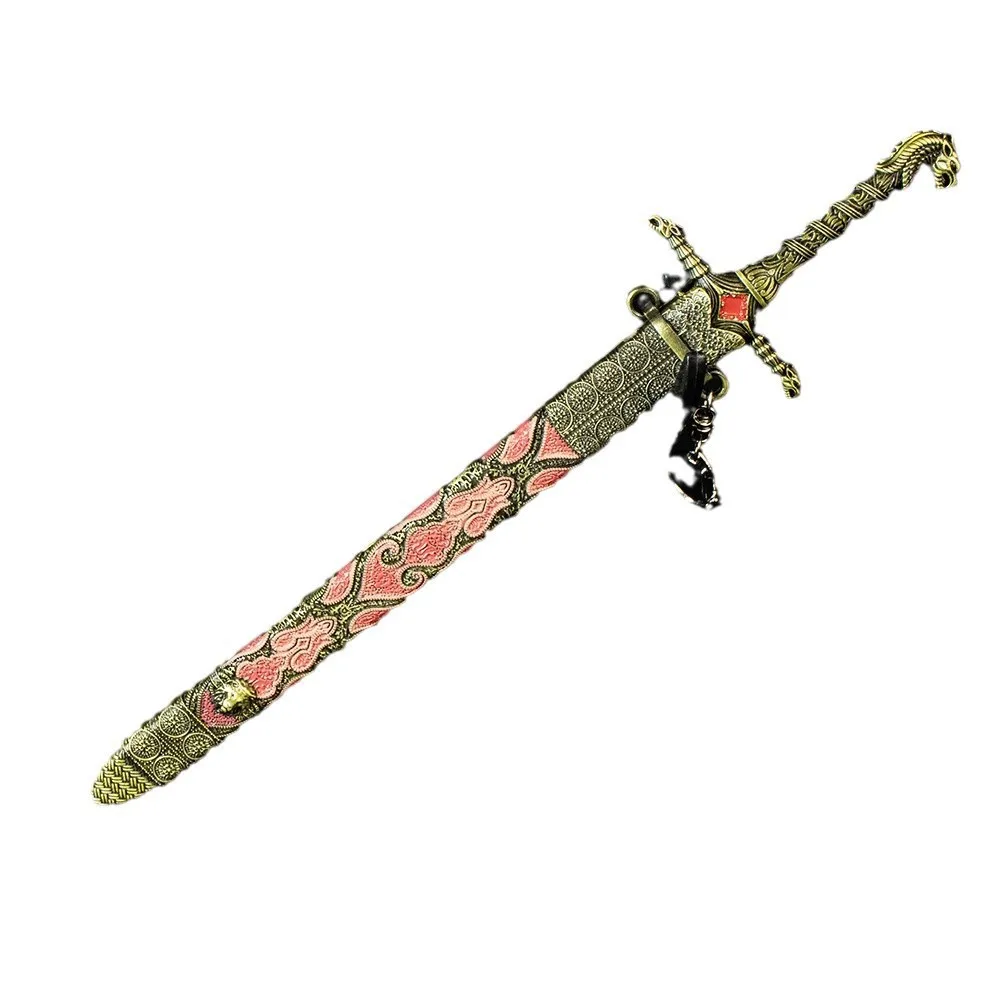 30cm/11.81in Power Game Periphery Oath Sword z metalową osłoną Model broni Nóż samurajski Kolekcja ozdób na biurko Zabawka