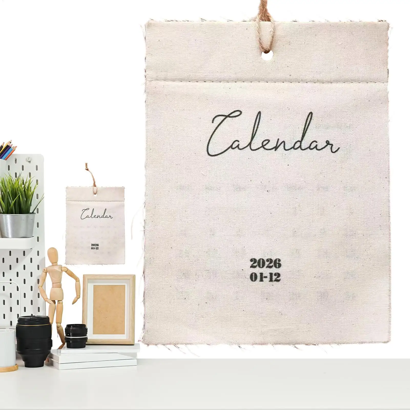 

2026 Wall Calendar Decorative English Calendar Retro Style Office Living Room Home Decor for Popular Posing Prop