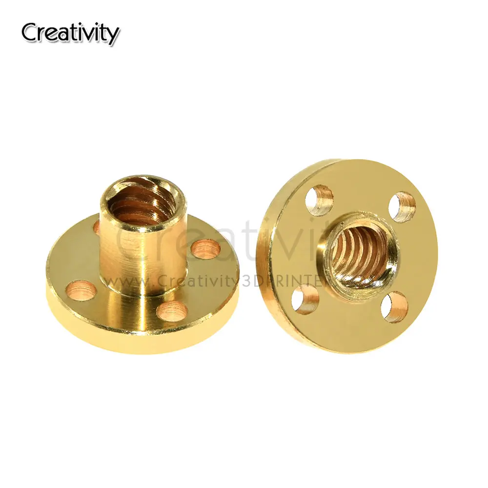 Creativity  Brass Flange Nut 3D Printer Parts For CNC POM 3D Printer Reprap T8 Lead Screw 8mm Lead 8mm or 2mm for Ender3 CR10