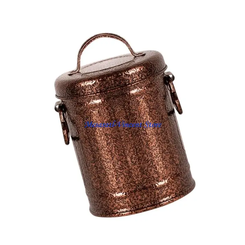 A70F Portable Metal Bucket Shaped Ashtray Desktop Trash Can for Car Windproof Design Easy to Clean Heat Resistant view 5