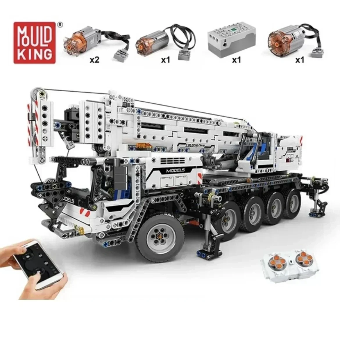 MOULD KING 17034 High-Tech Mobile Crane MK II Compatible Ultimate 42009 Building Blocks Bricks Engineering Toys For Kids Gifts