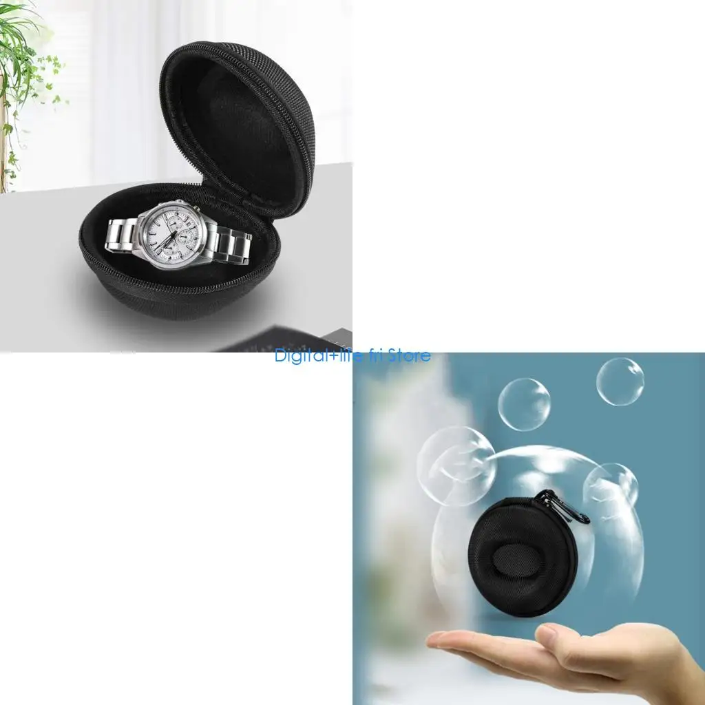 E06D Single Watch Travel for Case Portable Storage Shock-Resistant Waterproof Smartwatches Zippered Container Box C