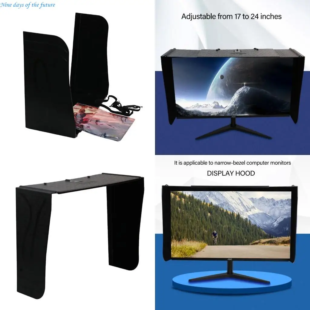 

Monitor Light Shield Adjustable Cover For 27inch Computer Screen Desktop Display E65A