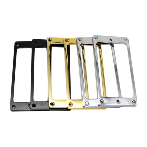Imagen 2 del producto Anillo de montaje de pastilla Humbucker de Metal plano, 2 piezas, puente de cuello, marco de cubierta, pieza de repuesto para accesorios de guitarra eléctrica