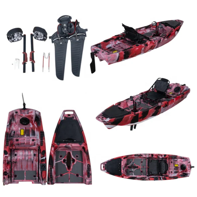 Lldpe/ Hdpe Kayak Rotomolded in plastica Nuovo design 3M 1 persona Kayak da pesca modulare con pedale