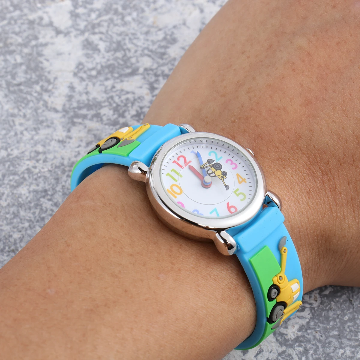 

Kids Watch Cartoon Wristwatch Quartz Timekeeping Waterproof PVC Strap Engineering Vehicle Birthday Gift Child Watches