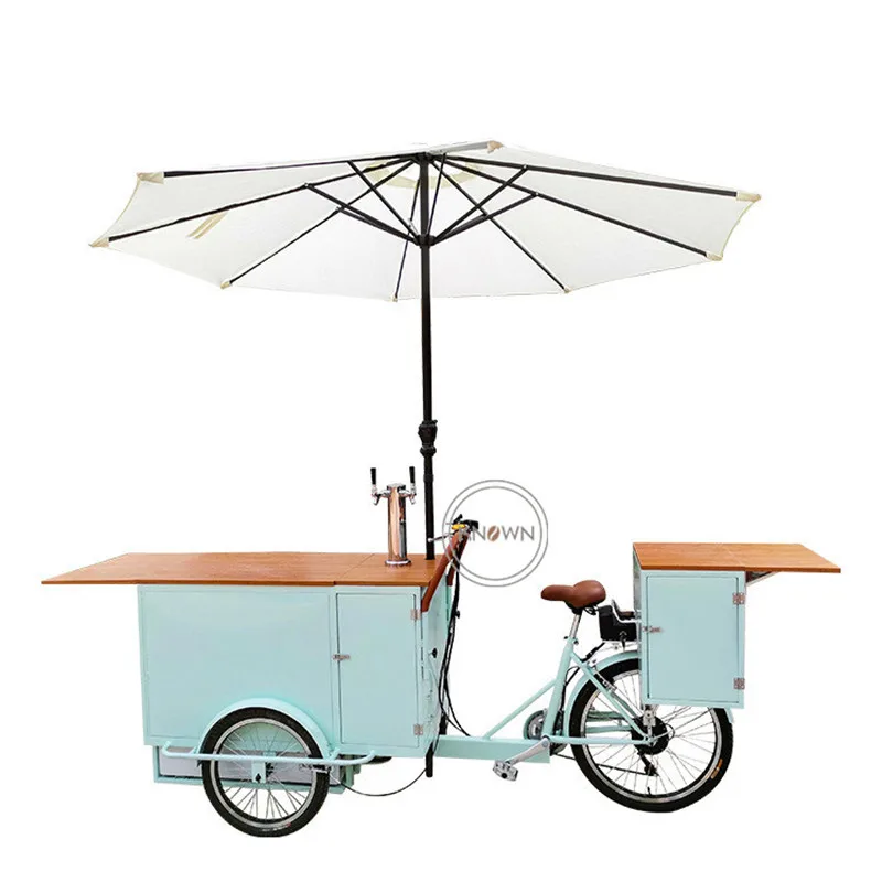 

Hot Sale Beverage Beer Bike Street Mobile Beer and Wine Cart Electric Adult Cargo Bicycle Customized Tricycle