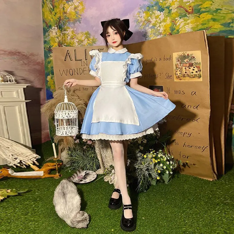 

Blue Princ Алиса в стране чудес Fing Dr Maids orm loween Костюм Милый антивозрастной женский традиционный китайский ...