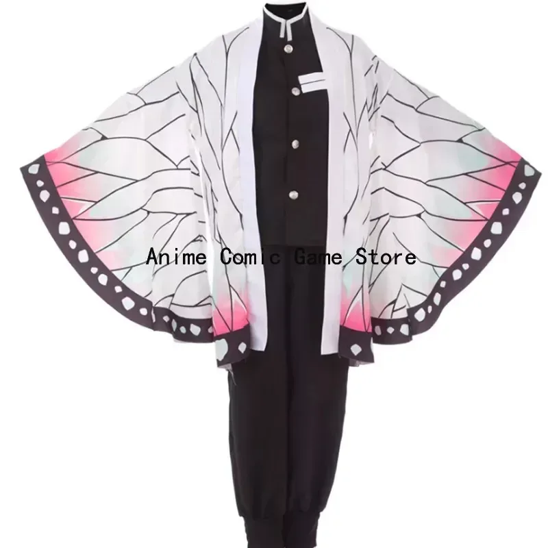 2025 nuevo en Stock Kochou Shinobu Cosplay disfraz peluca adultos niños Anime Kimono uniforme fiesta de Halloween para mujeres niñas Ful ★ ☆ ★
