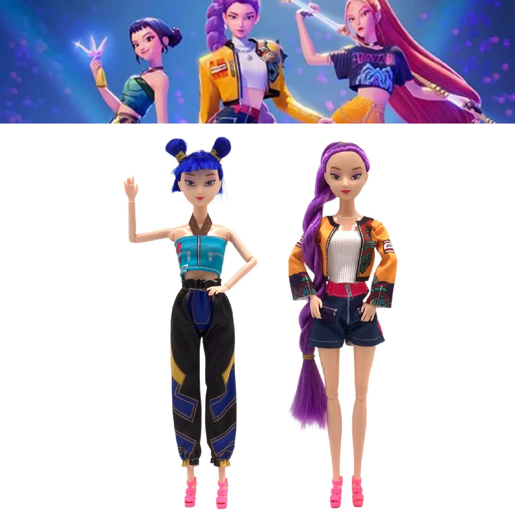 @_@11in Kpop Demon Hunters Action Figure K-POP Demon Slayer Vinyl Doll Rumi Zoey Mira Character vinyl figurine Fan Club Gifts_@