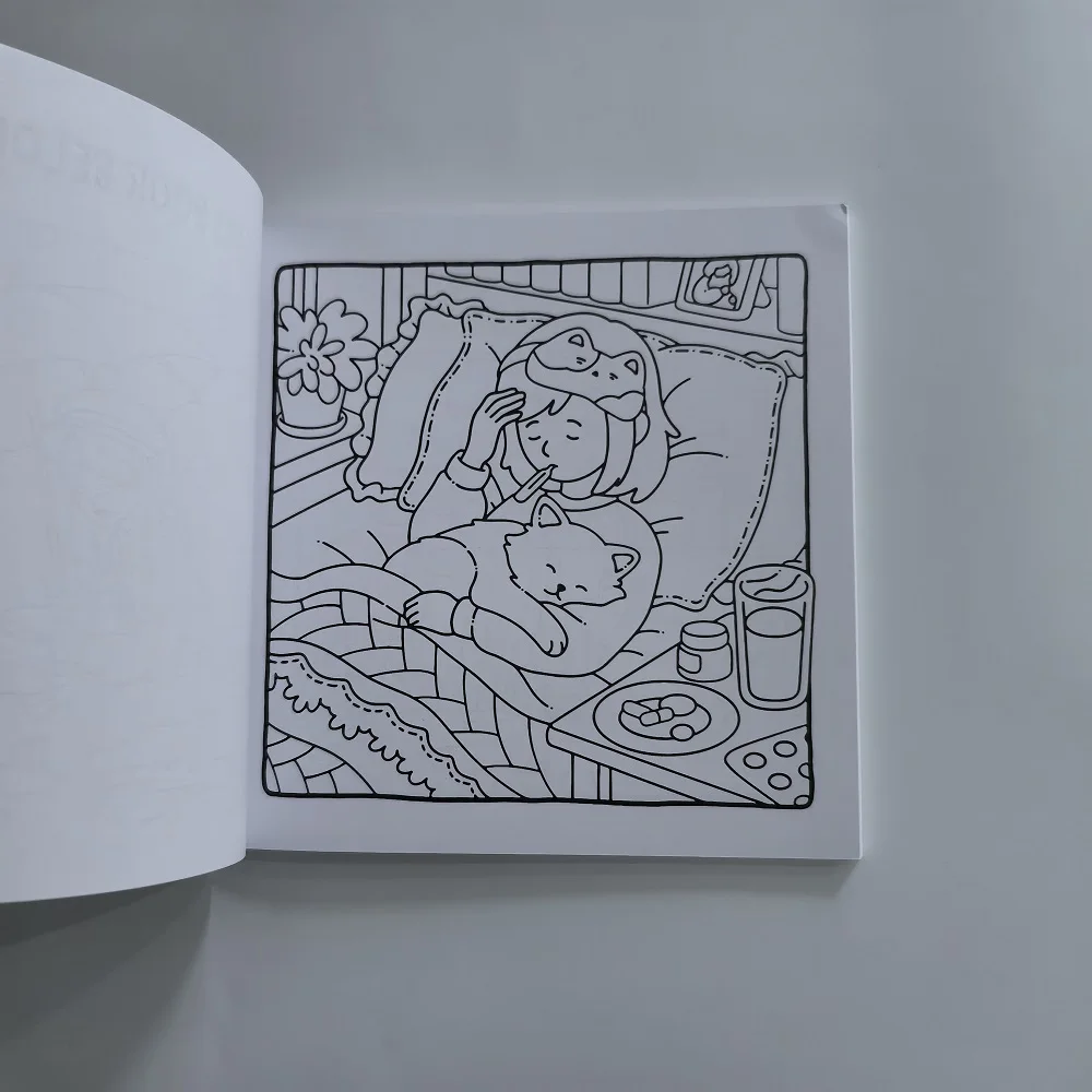 كتاب تلوين سهل لطيف للقطط والفتيات للبالغين، كتاب رسم لتخفيف التوتر، هدية مثالية للحفلات وأعياد الميلاد وعيد الميلاد