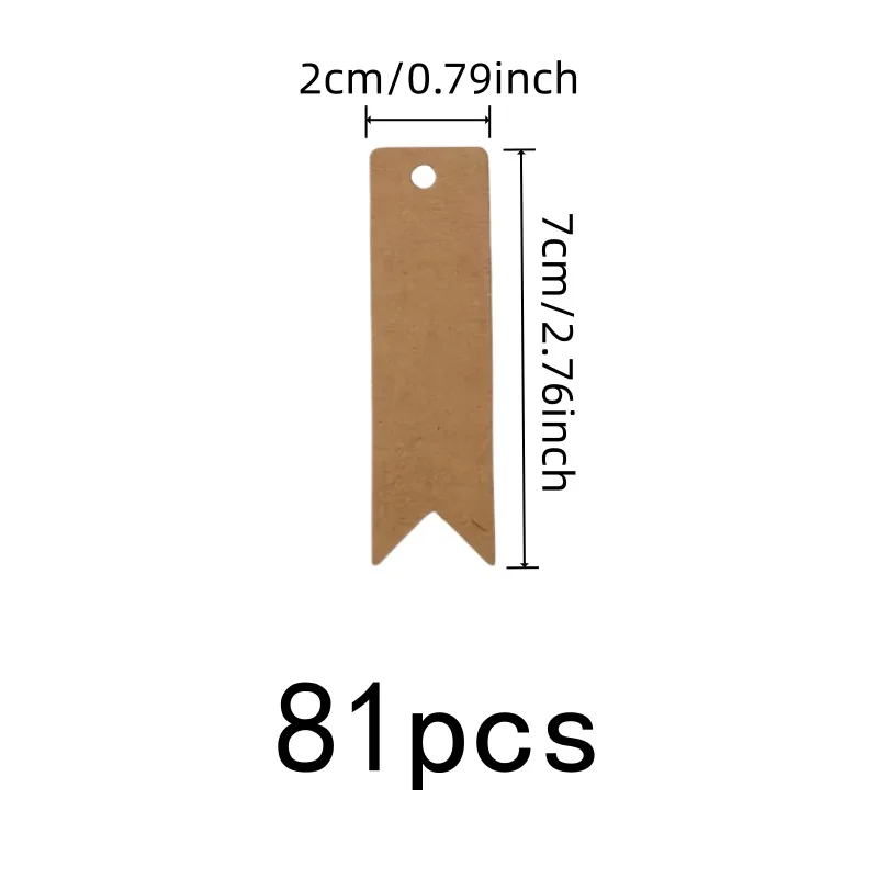 81 pcs Blank Gift Tags, Easy to Write On, Gift Wrapping Decoration Wedding Favor Labels, Blank Smooth Surface