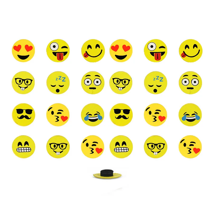 24 Units Imaged Refrigerator and Button Emojis Panel Magnets