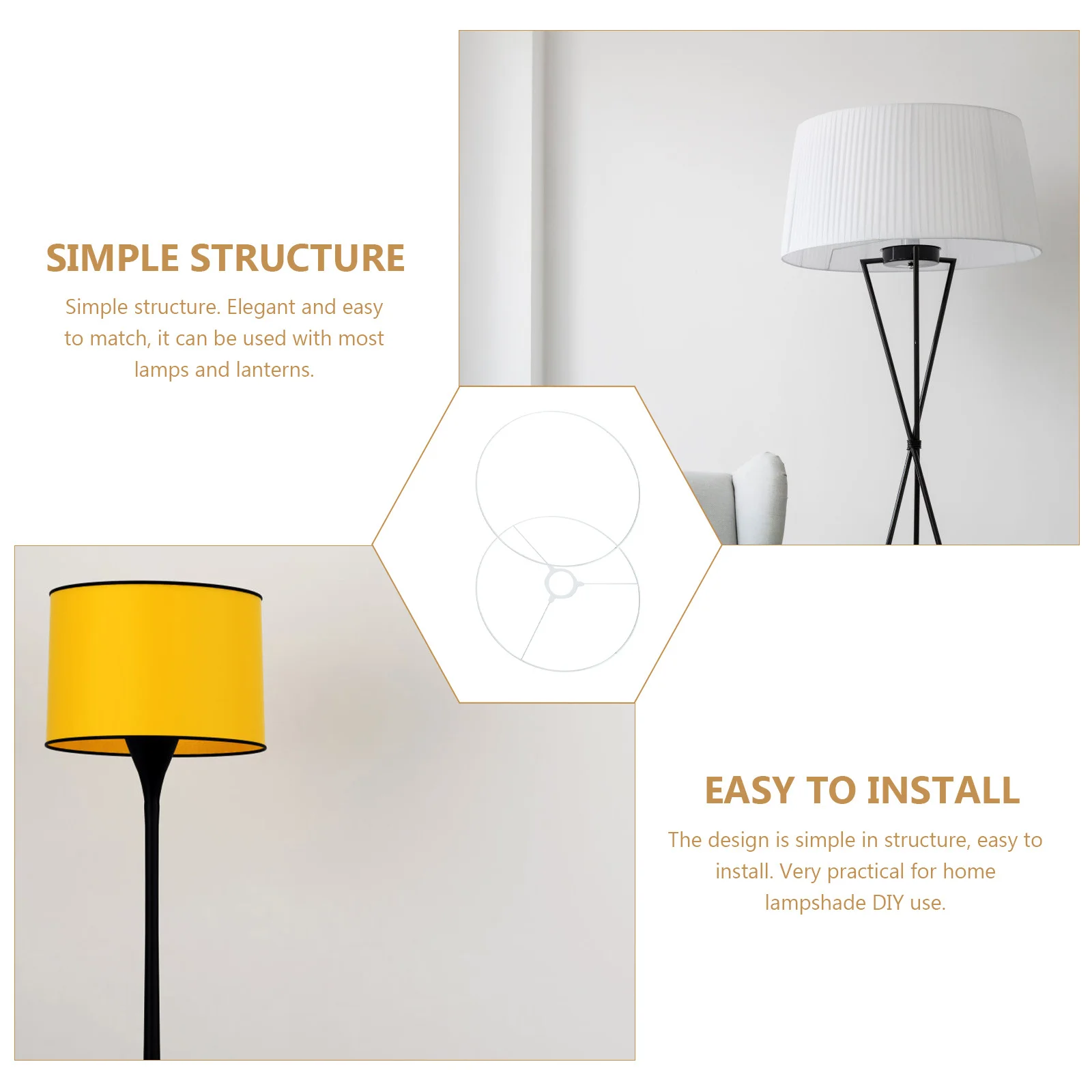 

DIY Lampshade Frame Iron Round Lamp Shade Holder for Table Lamp E27 Night Lights Decor Home Lighting Bracket Lampshade Bracket