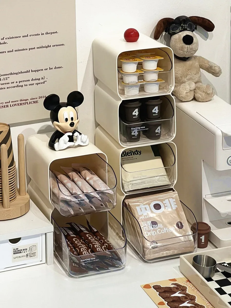 

Офисное угловое хранилище для кофе Ra, чайный пакетик, органайзер для капсул, многослойная кухонная столешница, пластиковый ящик для хранения, милый Sle