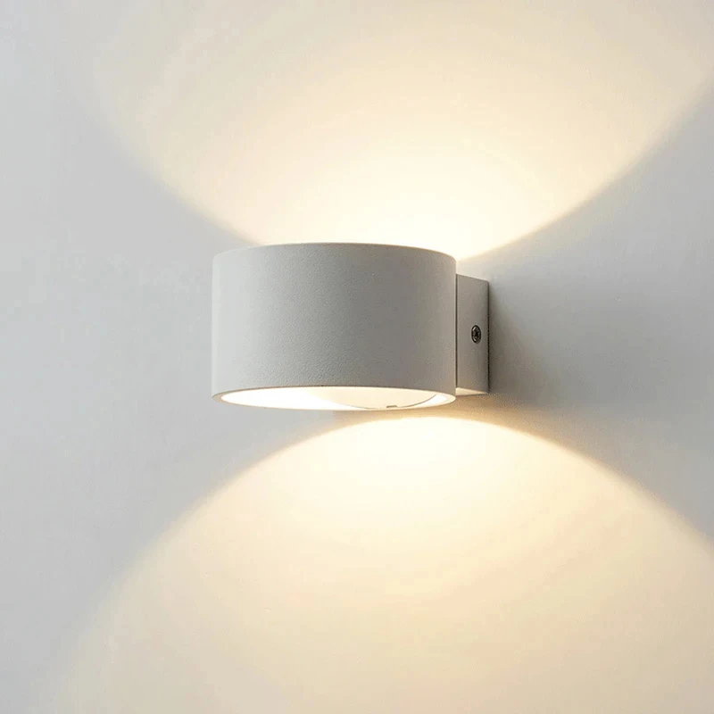 Modern Black Cylinder Up and Down LED Wall Sconce for Bedroom Living Room Hallway Corridor Lighting